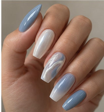 Hand-painted art-inspired press-on nails