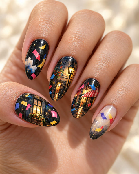 Confetti Avenue Hand-Painted Press-On Nails