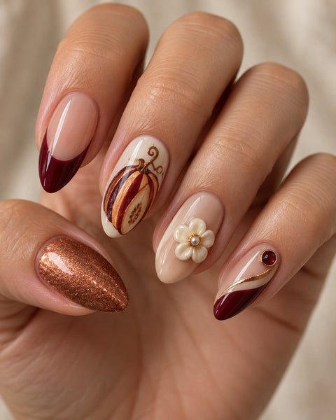 Heirloom Slice Hand-Painted Press-On Nails