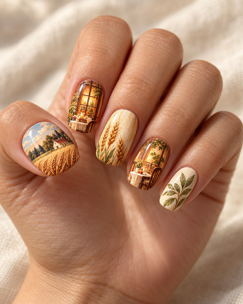 Supper Window Hand-Painted Press-On Nails
