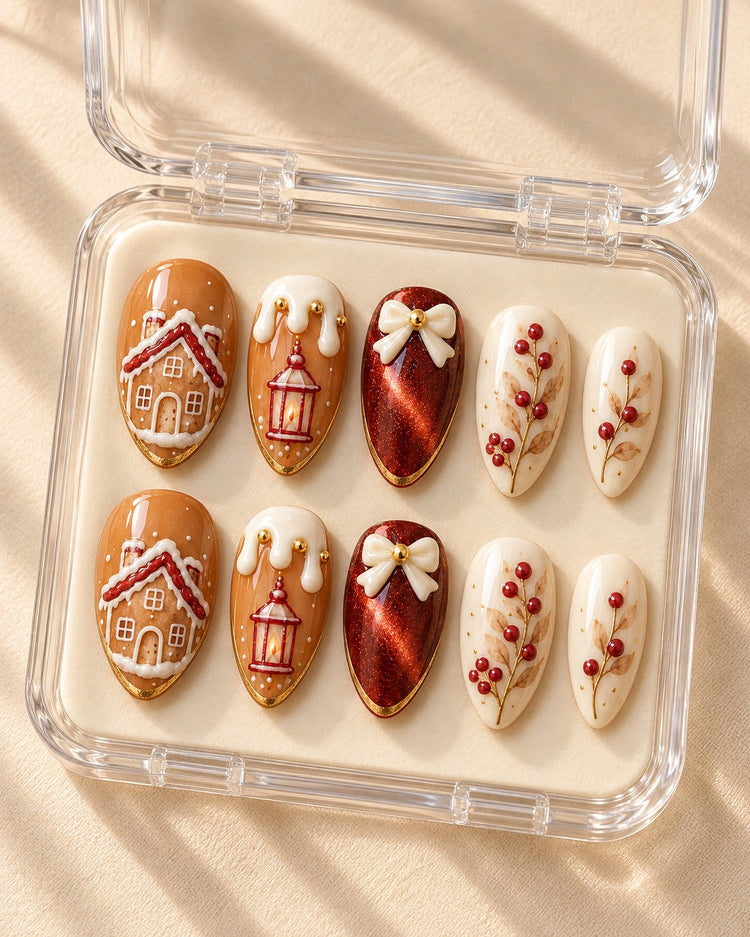 Cinnamon Lanterns 10-piece nail set in clear case