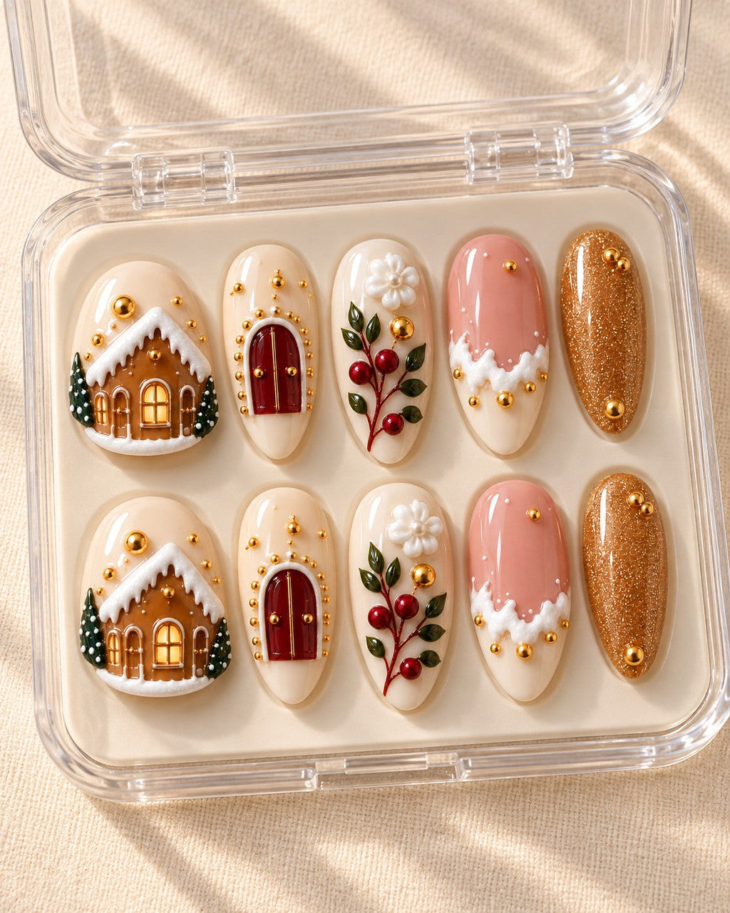Snowfall Atelier 10-piece nail set in clear case