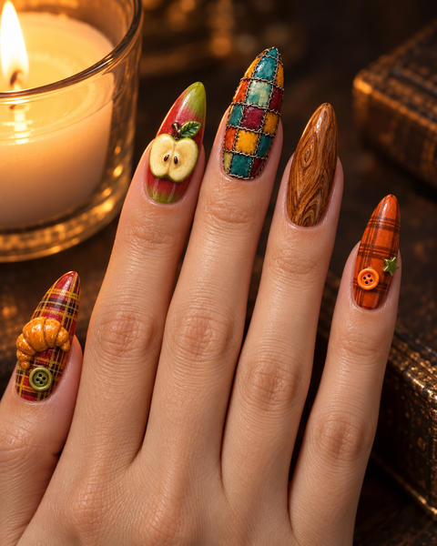 Harvest Bakery 3D Press-On Nails