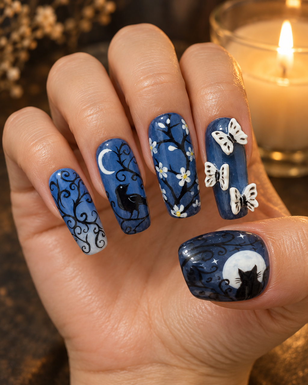 Midnight Garden Cat on hand