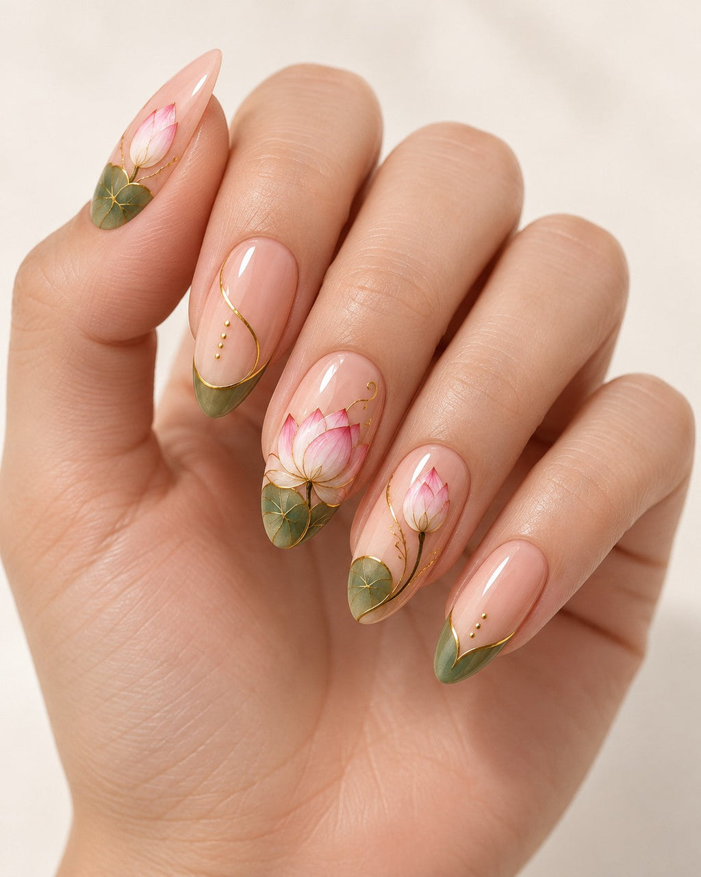 Design Your Own example press-on nails on a hand