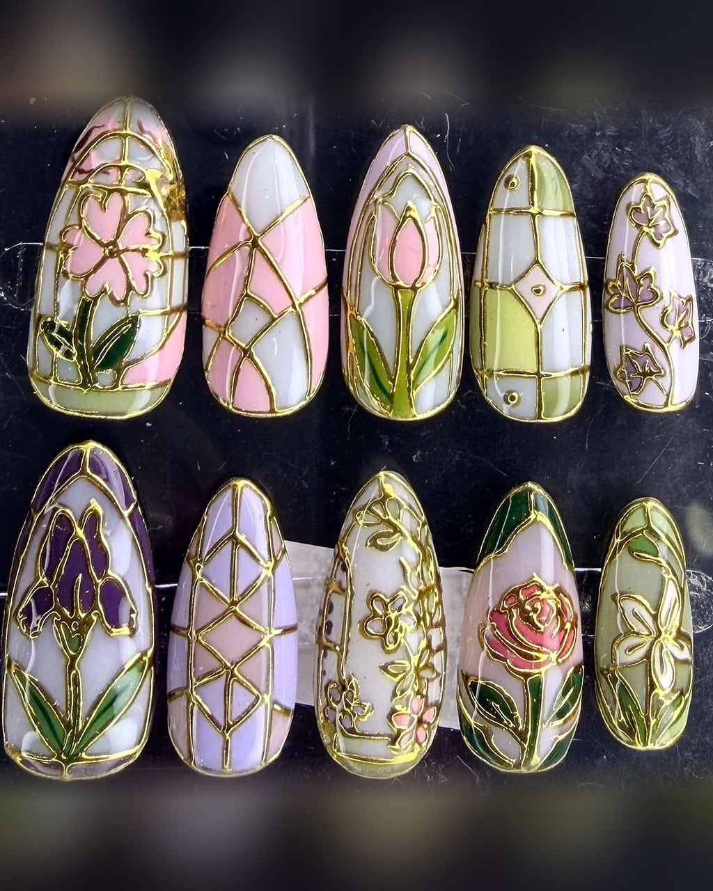 Real hand-painted set: Stained Glass Garden