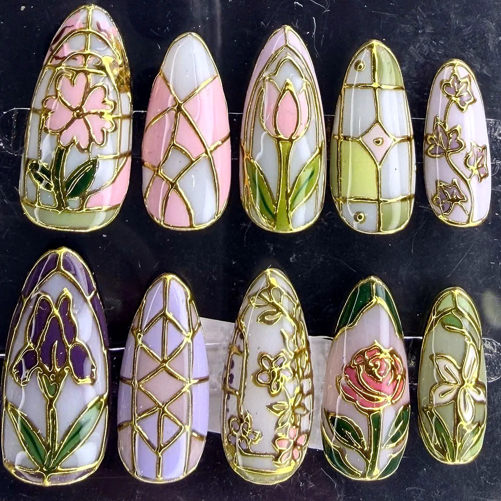 Real hand-painted set: Stained Glass Garden